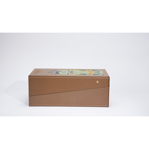 Luxury Brown Leather Flip Top Gift <strong>Box</strong> Customized Wood <strong>Box</strong> with <strong>Offset</strong> <strong>Printing</strong> and Bronzing Featuring Recycled Materials - Product Image 6