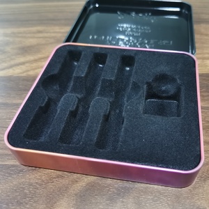 Custom logo Holographic Printing Makeup <strong>Tin</strong> case Lip <strong>Pencil</strong> Box Cosmetics <strong>Tins</strong> with Flocked Tray and Hinged Lid - Product Image 5