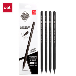 Lápiz de Madera Negro Deli 2B HC211-2B para Exámenes, Paquete de 10 - Product Image 1