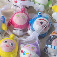 Jouet Squishy Monstre Kawaii à Remontée Lente avec Sac en Filet, Balle Anti-Stress en Mousse PU Souple, Prêt à Expédier