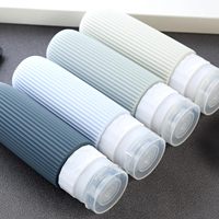 Bouteilles de voyage rechargeables de 3oz, ensemble cosmétique de voyage portable, ensemble de bouteilles de voyage en silicone anti-fuite approuvées par la TSA
