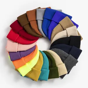 Bonnet tricoté en laine avec crâne pour fille, chapeau chaud, tricoté, avec logo, couleurs bonbons, pour l'hiver