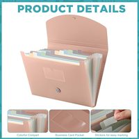 Carpeta de Archivos Expandible de 13 Bolsillos, Organizador de Archivos Tamaño Carta A4, Organizador de Documentos y Recibos, Expandible de Plástico para Oficina y Hogar
