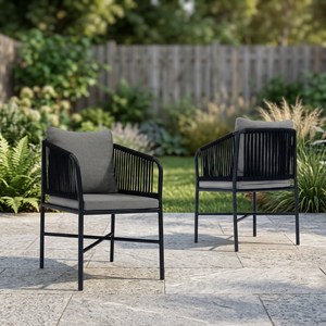 Silla de Jardín de Aluminio para Exteriores, Silla de Comedor de Roble con Cojín de Espuma, Silla Moderna para Patio, Restaurante, Villa, Hotel - Product Image 4