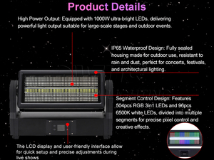 Không thấm nước IP65 1000W RGB + W LED di chuyển đầu hiệu ứng nhấp nháy ánh sáng <span class=keywords><strong>DMX</strong></span> điều khiển ngoài trời ánh sáng sân khấu <span class=keywords><strong>DJ</strong></span> Disco buổi hòa nhạc live show - Product Image 2