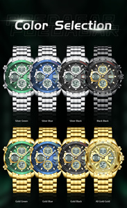 Reloj de Pulsera Deportivo de Moda Poedagar E108 para Hombre, Correa de Acero Inoxidable, Cuarzo, Analógico Digital, LED, Resistente al Agua, Manecillas Luminosas - Product Image 6