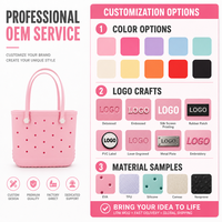 Sac de plage personnalisé en EVA rose avec fermeture à bouton, imperméable, grande capacité, pour une utilisation en plein air en été, vente en gros, OEM, étiquette privée