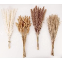 Bouquet de fleurs séchées d'herbe de la pampa et de queue de lapin, 100 pièces, pour décoration de mariage, de table, de Noël et de remise de diplôme - Style bohème