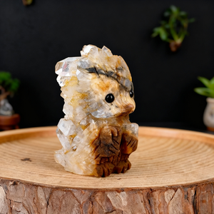 หินควอตซ์ทรงเม่นคริสตัลขนาดเล็กแกะสลักด้วยมือสำหรับเป็นของขวัญ - Product Image 3