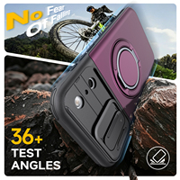 Magnetische TPU+PC Armor Stootvaste Beschermhoes met Schuifbare Camera-afdekking, Verborgen Portemonnee en Kaarthouder 360° voor 18 17 16 Pro Max