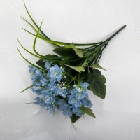 Buket Bunga Kecil Buatan 5 Tangkai, Simulasi Daisy Multi-warna dengan Rumput untuk Dekorasi Pernikahan dan Rumah