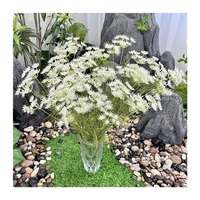 Fleurs artificielles à longue tige en dentelle floquée, toucher doux, en plastique, style minimaliste pour salon, décoration intérieure, photographie, vente en gros