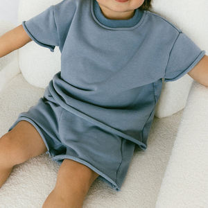Ensembles de Vêtements d'Été Décontractés pour Enfants: T-shirt Ample et <span class=keywords><strong>Short</strong></span>, 2 Pièces, pour Bébés, Filles et Garçons, avec Logo Personnalisé - Product Image 5