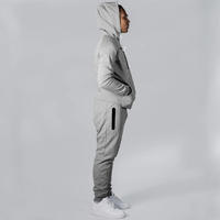 Ensemble pantalon de jogging et sweat à capuche avec logo personnalisé en molleton sérigraphié avec fermeture éclair complète survêtements pour hommes
