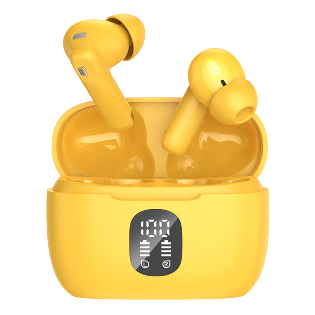 Huien TWS In-Ear Earbuds for 5.4 Deep Bass Stereo Wireless LED Noise Cancelling with ENC IPX4 Waterproof Touch Control
