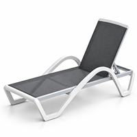 Chaise longue de patio moderne pour l'extérieur, dossier réglable sur cinq niveaux, chaise longue inclinable imperméable