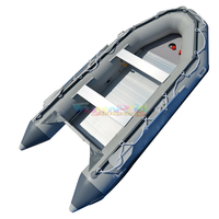 Bateau de pêche gonflable robuste en aluminium à coque en PVC, bateau pneumatique rigide, bateau à rames pour la pêche, vente chaude