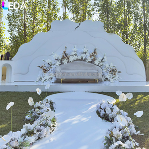 LEDA Modern Simple Events Decor White Pvc Wave Shape Display Wall <b>Stand</b> for Wedding - Product Image 1
