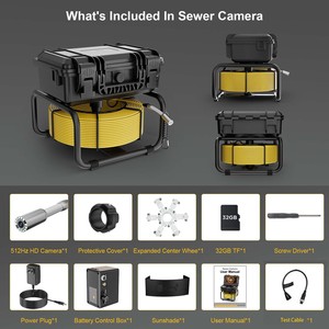 Caméra endoscopique industrielle 1080P auto-nivelante 512 Hz avec DVR 32 Go pour inspection de canalisations d'égout et de plomberie, 20 m - Product Image 6