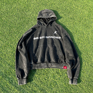 Sudadera con capucha lavada extragrande con estampado de letras bordadas de alta calidad French Terry personalizada para hombre - Product Image 1