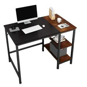 Muebles de oficina para el hogar, mesa de ordenador portátil moderna, estantes de almacenamiento de madera con tablero de empalme