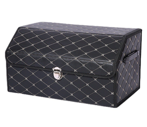 Organizador <span class=keywords><strong>de</strong></span> Maletero <span class=keywords><strong>de</strong></span> Coche Plegable Automático <span class=keywords><strong>de</strong></span> Cuero PU con Logotipo Personalizado, Pequeño y Grande, con Asa <span class=keywords><strong>de</strong></span> Anilla - Product Image 1