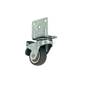 U-förmige seitlich montierte Rollen mit Bremse <span class=keywords><strong>TPR</strong></span> <span class=keywords><strong>Rubber</strong></span> Mute Solid Wheel für Möbel - Product Image 3
