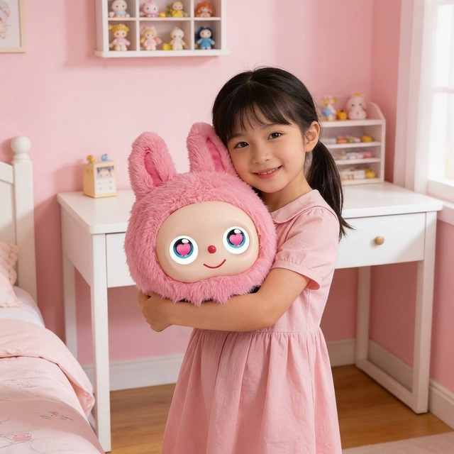 Soft Plush Animal Toy  Audio Player Touch Control  Blinking Eyes Decor Doll for Kids Gift Easy Operation & Rechargeable
