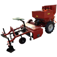 1-Ridge 2-Row Potato Seeder 3-Point Linkage Tractor Integrated Film Covering Gearbox Components-Potato Planting Machine