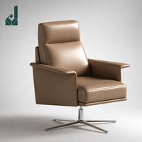 Chaise de bureau de direction de luxe en cuir à dossier haut, pivotante, avec base métallique, pour PDG, directeur, bureau, lieu de travail, salle de conférence