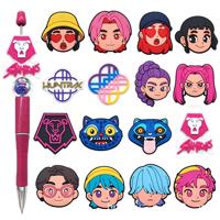 Perles en silicone PVC 3D personnalisées, style Kpop Demon Hunter, pour la fabrication de stylos, bracelets et colliers – Vente en gros