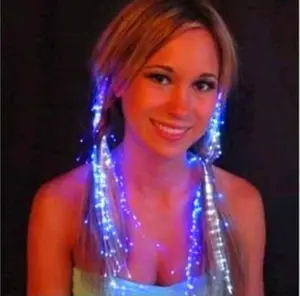 Barrettes à cheveux LED en Fiber optique brillante, Barrettes clignotantes multicolores, Clip tresse pour barre, épingle à cheveux dansante