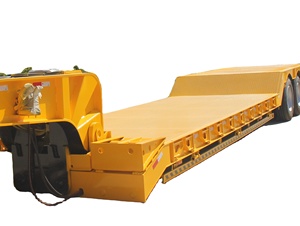 <span class=keywords><strong>Remorque</strong></span> à plateau bas avec rampe pliante montée sur camion, système de remorquage de marchandises surdimensionnées, plateforme pour excavatrice - Product Image 5