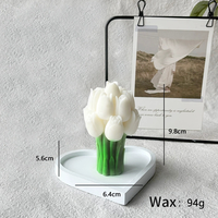 Premium E211 Lavendel Tulpe Bouquet Duft kerze Hand gefertigte Blumen form Ornament für Weihnachts ferien Party Dekor Home