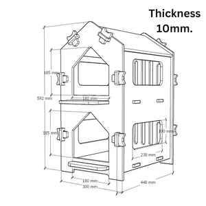 XIANGLONG Universel Grand Quatre Saisons Bois Villa Animal À Motifs Chat Maison pour Chaton <span class=keywords><strong>Cage</strong></span> et Nid Pet Meubles - Product Image 3