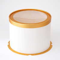 Fabricant New Desig Couvercle transparent avec bordure blanche boîtes à gâteaux transparentes