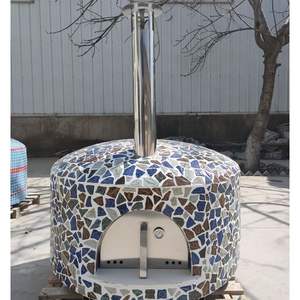 Four à pizza extérieur au bois - Four à pizza portable en acier inoxydable avec pierre à pizza et pelle - Gril extérieur au granulés de bois pour <span class=keywords><strong>Bac</strong></span> - Product Image 2