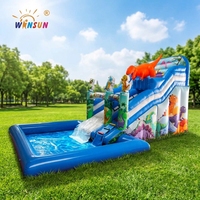 Glissière d'eau gonflable de dinosaure de qualité commerciale de Offre Spéciale de WINSUN avec la piscine hermétique pour l'usage de location d'adultes