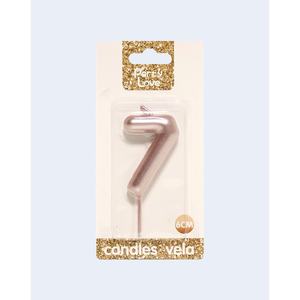 Party <b>Love</b> <b>Candles</b> Number 7 Rose Gold 6cm Birthday <b>Candle</b> - Product Image 3