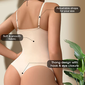Body Shaper Sem Costura para Mulheres com Controle Médio, Botões de Pressão, Abertura na Parte de Cima e Levantamento de Bumbum e Seios - Product Image 3