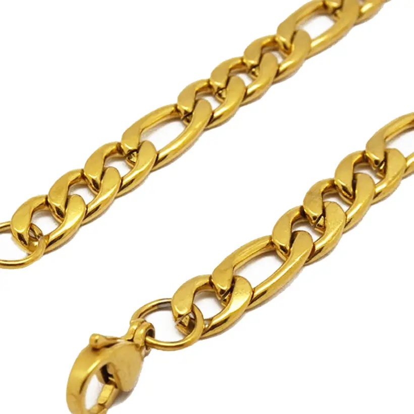 Hiphop de los hombres de moda Simple joyería 14k oro cadena larga de cuello collar de acero inoxidable diseño de la cadena nuevo de oro para los hombres