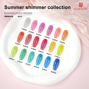 Colección de <span class=keywords><strong>Brillo</strong></span> Estilo Verano ISAYNAIL, 18 Colores de Polvo Acrílico Brillante para <span class=keywords><strong>Uñas</strong></span>, Alta Calidad, Larga Duración, Color Caramelo - Product Image 1