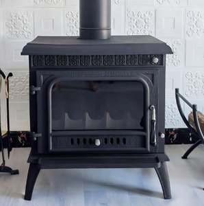 Poêle à <span class=keywords><strong>bois</strong></span> autonome en fonte pour intérieur, chauffage à combustible solide pour maison, cabane, chalet, salon, foyer - Product Image 4