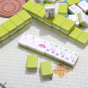 "Portable Mini Grass Green Spliced Acrylic American <b>Mahjong</b> <b>Set</b> for Travel Leisure" - Product Image 3