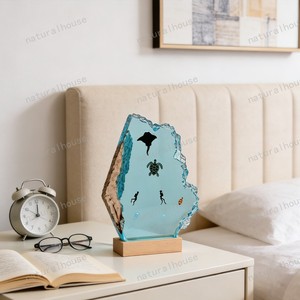 <span class=keywords><strong>Lampe</strong></span> de table artisanale en bois époxy intégré, lumière décorative créative pour intérieur, vente en gros - Product Image 5
