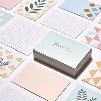 Tarjeta de agradecimiento personalizada con bloques de color y papel dorado, tarjeta de notas de negocios, tarjeta de papelería de agradecimiento para regalo a clientes.
