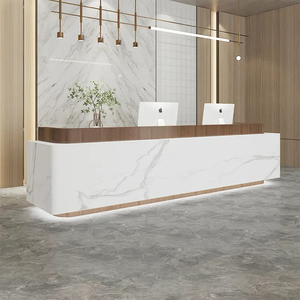 Mostrador de recepción de lujo moderno, gran oferta, estilo nórdico, mostrador de recepción de madera, mostrador de recepción para empresa o recepción de Hotel - Product Image 1