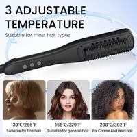 Brosse lissante à vapeur professionnelle 3 en 1, brosse lissante, peigne chauffant, lisseur de cheveux portable