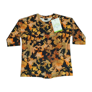 เสื้อเบลาส์ลำลองสำหรับผู้หญิง แขนสามส่วน พิมพ์ลายดิจิทัล ระบายอากาศได้ดี เหมาะสำหรับฤดูร้อน ผ้าซาติน 95% คอตตอน 5% อีลาสเทน ยืดหยุ่นได้ - Product Image 1