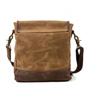 BIERLIFU LHYT032 - Bolsa de Mensajero de Lona Encerada Vintage para Viaje, con Logotipo Personalizado, Impermeable, Duradera, con Hebilla, para Cámara Fotográfica, Bolsos para Hombre - Product Image 4